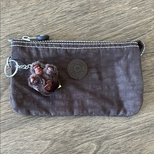 Kipling Brown Pouch with Monkey Keychain